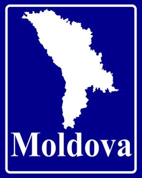 Silhouette map of Moldova Stock Illustration