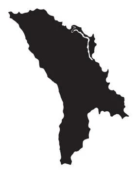 Silhouette Map Of Moldova Stock Illustration