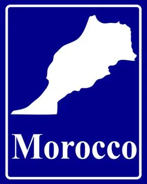 Silhouette map of Morocco Stock Illustration