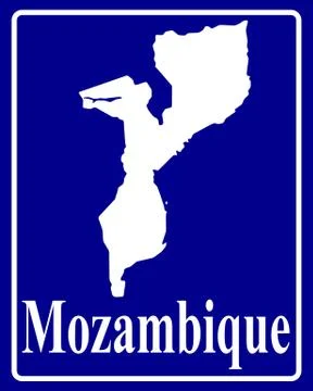 Silhouette map of Mozambique Stock Illustration