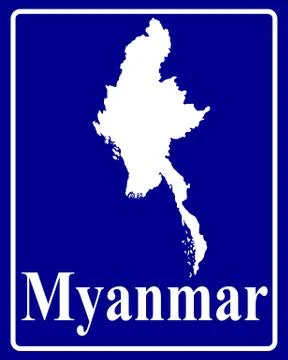 Silhouette map of Myanmar Stock Illustration