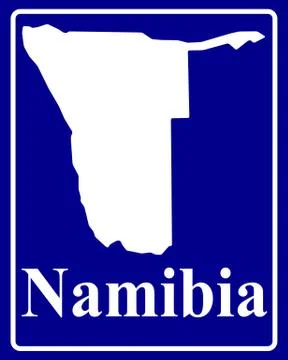 Silhouette map of Namibia Stock Illustration