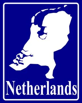 Silhouette map of Netherlands Stock Illustration