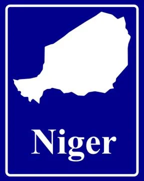 Silhouette map of Niger Stock Illustration