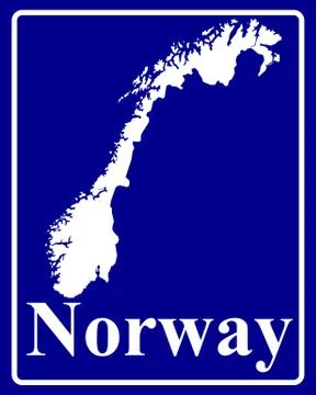 Silhouette map of Norway Stock Illustration