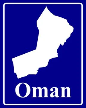 Silhouette map of Oman Stock Illustration