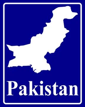 Silhouette map of Pakistan Stock Illustration