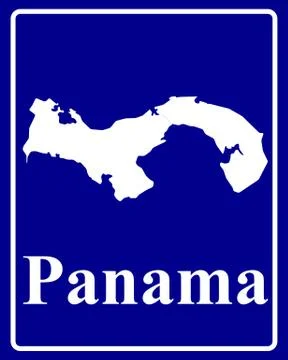 Silhouette map of Panama Stock Illustration