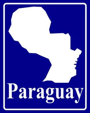 Silhouette map of Paraguay Stock Illustration