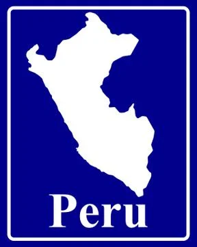 Silhouette map of Peru Stock Illustration