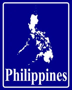 Silhouette map of Philippines Stock Illustration