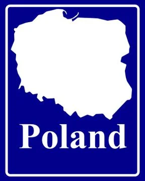 Silhouette map of Poland Stock Illustration