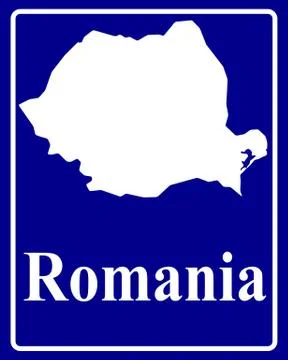 Silhouette map of Romania Stock Illustration