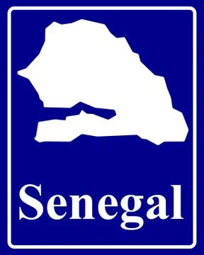 Silhouette map of Senegal Stock Illustration