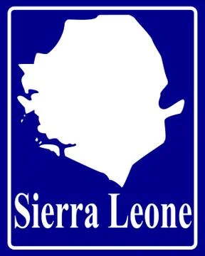 Silhouette map of Sierra Leone Stock Illustration