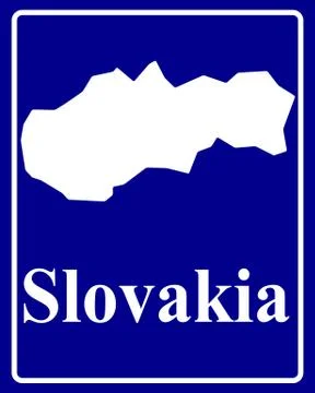 Silhouette map of Slovakia Stock Illustration