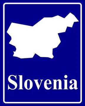 Silhouette map of Slovenia Stock Illustration