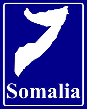 Silhouette map of Somalia Stock Illustration