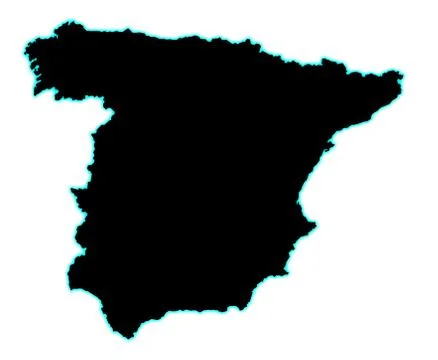 Silhouette Map Of Spain Stock Illustration