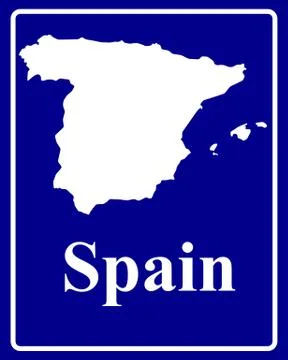 Silhouette map of Spain Stock Illustration