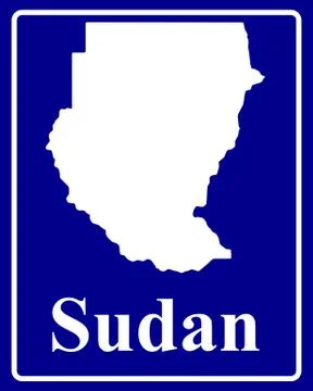 Silhouette map of Sudan Stock Illustration
