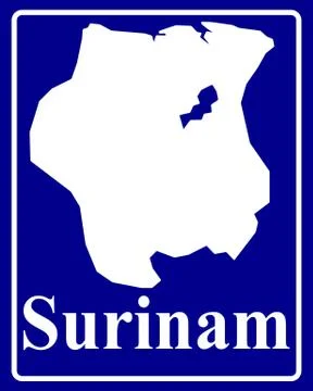 Silhouette map of Surinam Stock Illustration