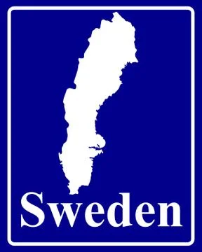 Silhouette map of Sweden Stock Illustration