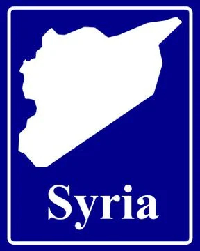 Silhouette map of Syria Stock Illustration