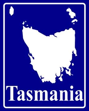 Silhouette map of Tasmania Stock Illustration