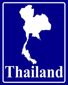 Silhouette map of Thailand Stock Illustration