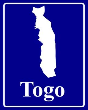 Silhouette map of Togo Stock Illustration