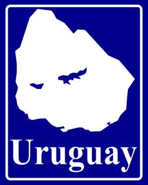 Silhouette map of Uruguay Stock Illustration