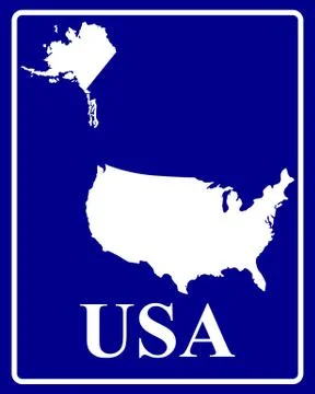 Silhouette map of USA Stock Illustration
