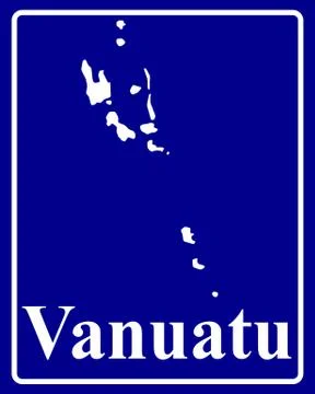 Silhouette map of Vanuatu Stock Illustration