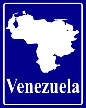Silhouette map of Venezuela Stock Illustration