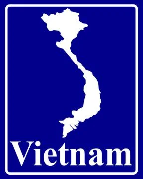 Silhouette map of Vietnam Stock Illustration
