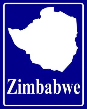 Silhouette map of Zimbabwe Stock Illustration