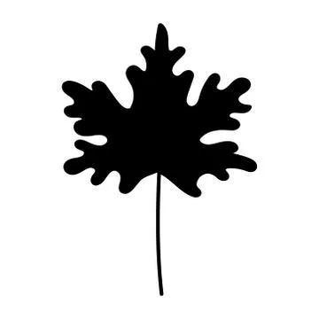 Silhouette of a maple leaf.Black maple leaf Stock Illustration