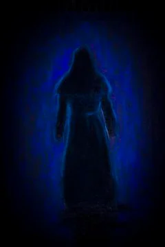 Silhouette of a medieval monk Stock Illustration