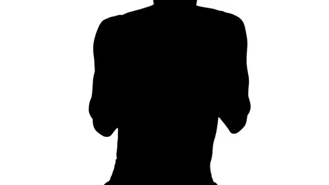 Silhouette of medium shot man boxing on white background. Stock Footage 335733944