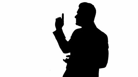 Silhouette Meteorologist forecasting. 스톡 일러스트