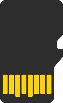 Silhouette microsd memory card Stock Illustration
