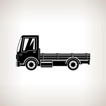 Silhouette Mini Lorry without Load Isolated Stock Illustration