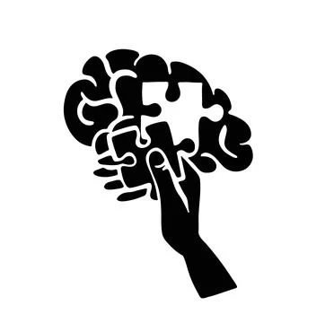 Silhouette missing piece puzzle of the mind vector illustration Stock Illustration