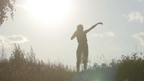 Silhouette of model on pose Stock Footage 78369519