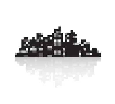 Silhouette modern city Stock Illustration