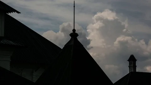 THE SILHOUETTE OF THE MONASTERY timelapse 库存影片 83430741