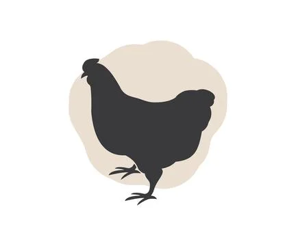 Silhouette monochrome color with chicken vector design and illustration. Stock Illustration