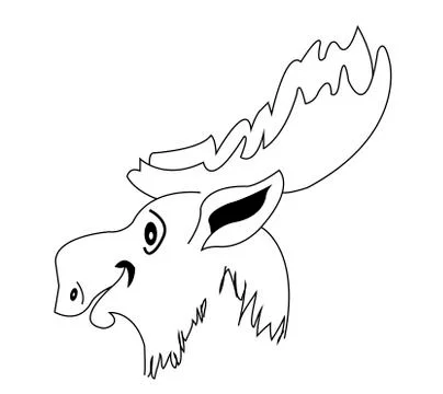 Silhouette moose muzzle Stock Illustration
