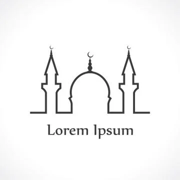 Silhouette of the mosque Stock Illustration